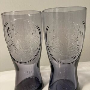 McDonald’s Vintage Speedee Set of Two Clear Purple Glass Tumblers